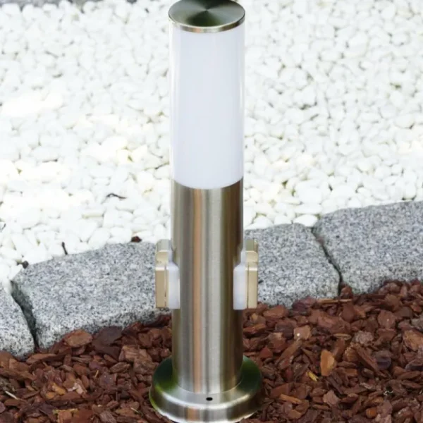 hofstein Caserta Borne lumineuse, Lampadaire, Eclairage de chemin Acier inoxydable, 1 lumière* Lampes Modernes