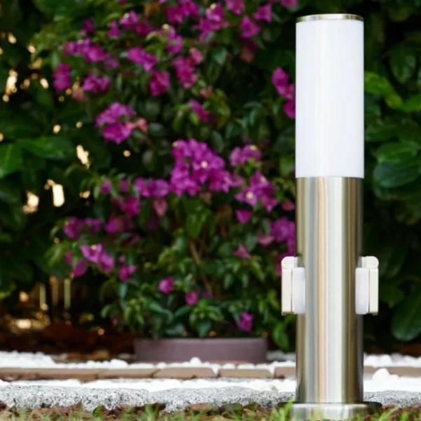 hofstein Caserta Borne lumineuse, Lampadaire, Eclairage de chemin Acier inoxydable, 1 lumière* Lampes Modernes