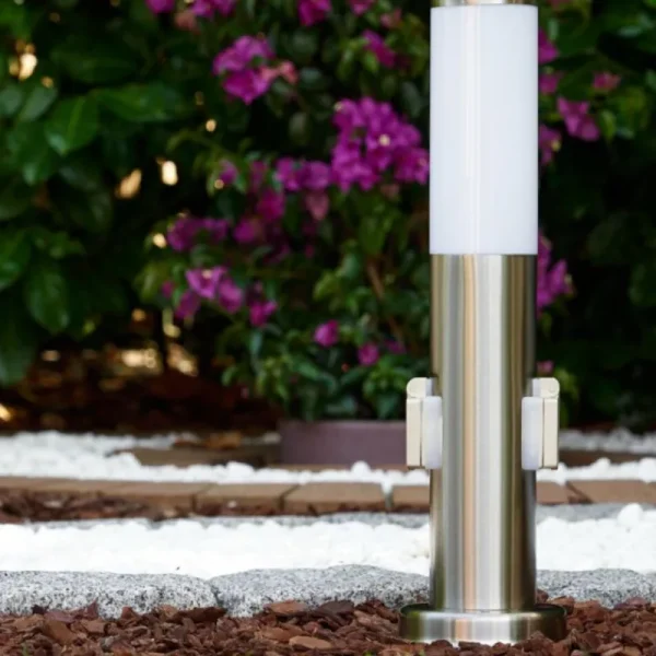 hofstein Caserta Borne lumineuse, Lampadaire, Eclairage de chemin Acier inoxydable, 1 lumière* Lampes Modernes