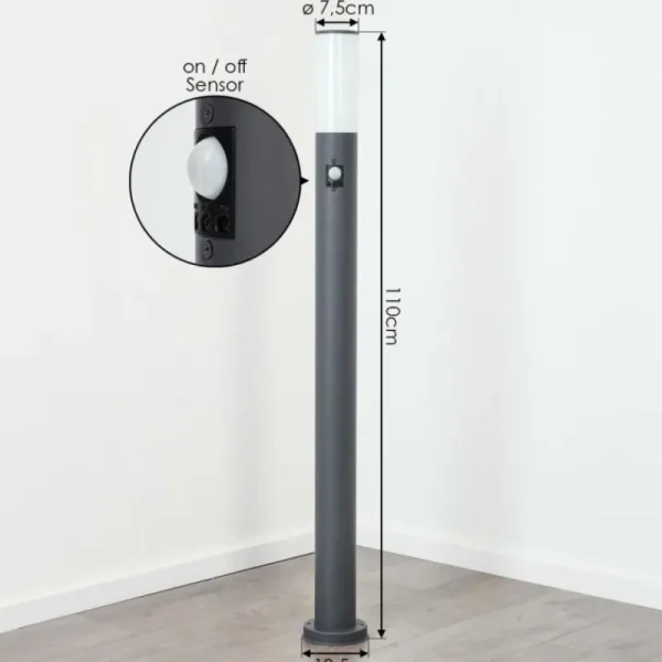 hofstein Caserta Eclairage de chemin Anthracite, 1 lumière, Détecteur de mouvement* Lampes Modernes