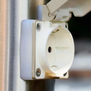hofstein Caserta Lampadaire, Eclairage de chemin Acier inoxydable, 1 lumière, Détecteur de mouvement* Lampes Modernes