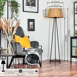 hofstein Cavaca Lampadaire beige, 1 lumière* Lampes Modernes
