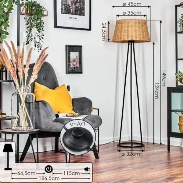 hofstein Cavaca Lampadaire beige, 1 lumière* Lampes Modernes
