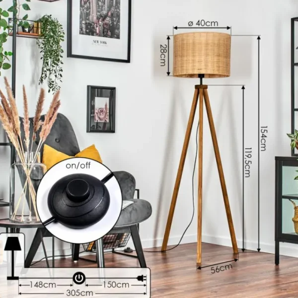 hofstein Cavaca Lampadaire Écru, 1 lumière* Lampes Modernes