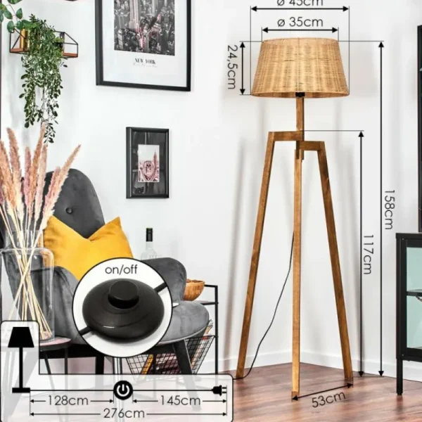 hofstein Cavaca Lampadaire Écru, 1 lumière* Lampes Modernes