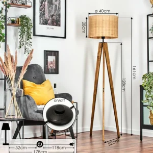 hofstein Cavaca Lampadaire, Liseuse Écru, Noir, 1 lumière* Lampes Modernes
