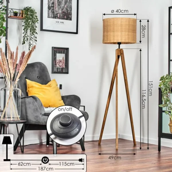hofstein Cavaca Lampadaire, Liseuse Écru, 1 lumière* Lampes Modernes