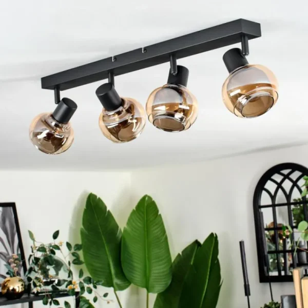 hofstein Cevio Plafonnier Noir, 4 lumières* Lampes Modernes