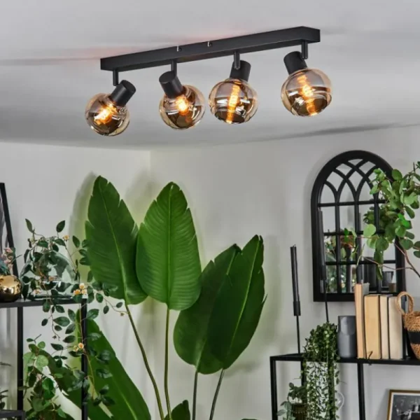 hofstein Cevio Plafonnier Noir, 4 lumières* Lampes Modernes