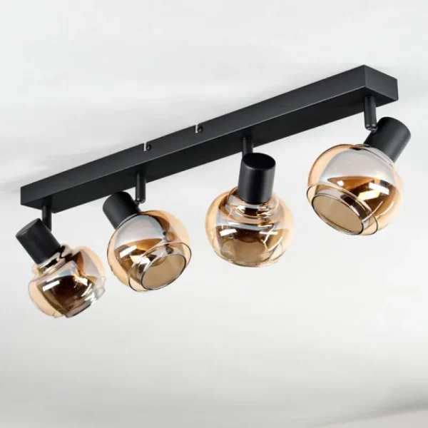 hofstein Cevio Plafonnier Noir, 4 lumières* Lampes Modernes