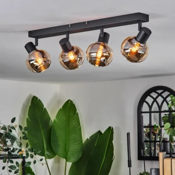 hofstein Cevio Plafonnier Noir, 4 lumières* Lampes Modernes