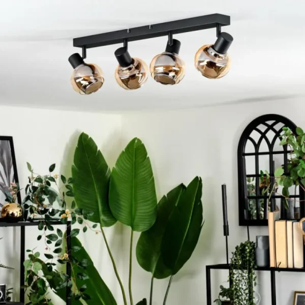 hofstein Cevio Plafonnier Noir, 4 lumières* Lampes Modernes