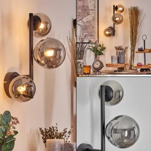 hofstein Chehalis Boule lumineuse, Applique murale 23 cm Fumé, 3 lumières* Lampes Modernes