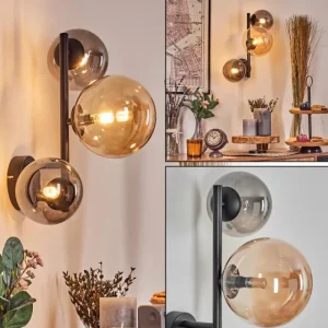 hofstein Chehalis Boule lumineuse, Applique murale Ambre, Fumé, 3 lumières* Lampes Modernes
