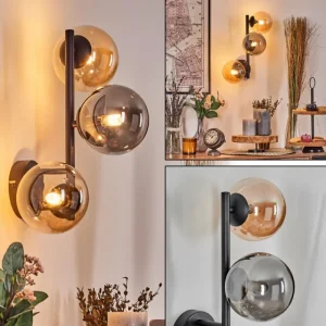 hofstein Chehalis Boule lumineuse Ambre, 3 lumières* Lampes En Verre