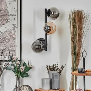 hofstein Chehalis Boule lumineuse, Applique murale 23 cm Ambre, Fumé, 3 lumières* Lampes Modernes