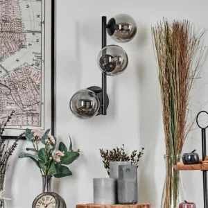 hofstein Chehalis Boule lumineuse Fumé, 3 lumières* Lampes Modernes