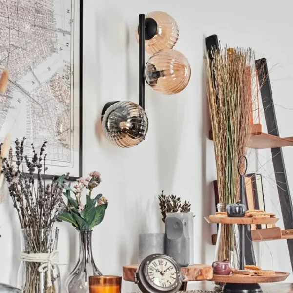 hofstein Chehalis Boule lumineuse, Applique murale Ambre, 3 lumières* Lampes Modernes