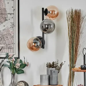 hofstein Chehalis Boule lumineuse Ambre, 3 lumières* Lampes En Verre