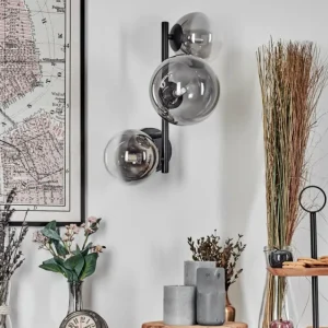 hofstein Chehalis Boule lumineuse, Applique murale 23 cm Chrome, Clair, Fumé, 3 lumières* Lampes Modernes