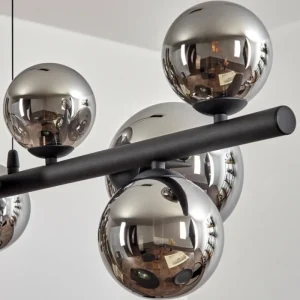 hofstein Chehalis Boule lumineuse, Suspension Chrome, Fumé, 10 lumières* Lampes Modernes