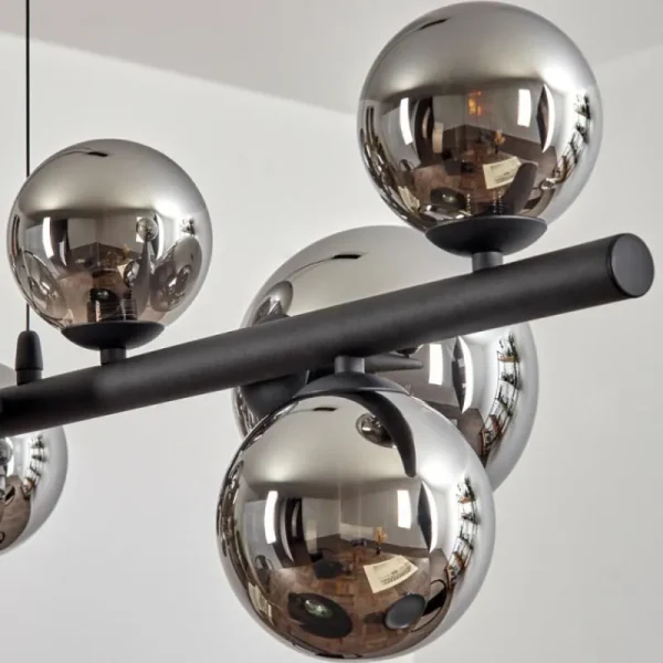 hofstein Chehalis Boule lumineuse, Suspension Chrome, Fumé, 10 lumières* Lampes Modernes