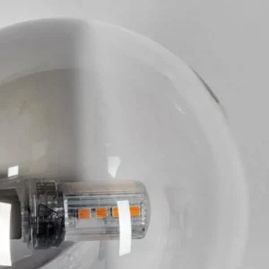 hofstein Chehalis Boule lumineuse, Applique murale 23 cm Chrome, Clair, Fumé, 3 lumières* Lampes Modernes