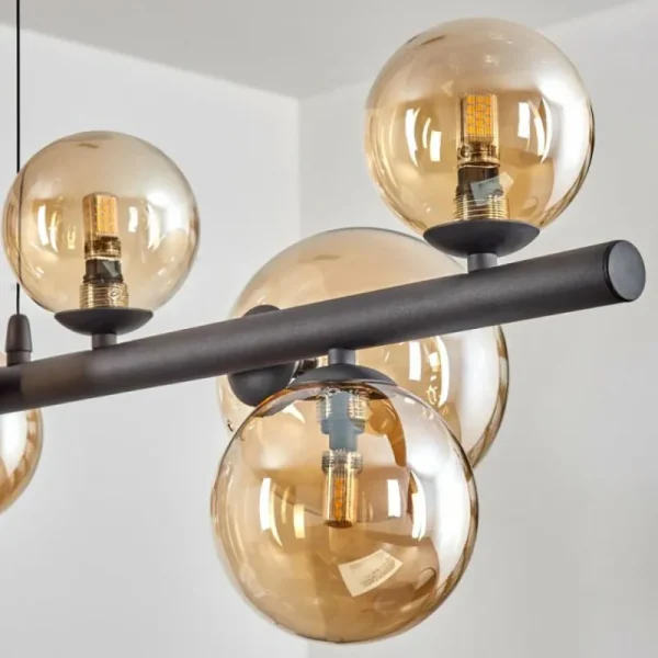 hofstein Chehalis Boule lumineuse, Suspension Ambre, 10 lumières* Lampes En Verre