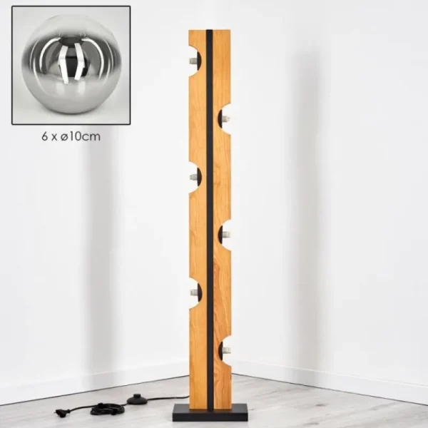 hofstein Chehalis Boule lumineuse, Lampadaire Écru, Noir, 6 lumières* Lampes Modernes