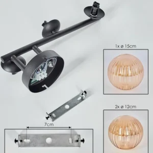 hofstein Chehalis Boule lumineuse, Applique murale Ambre, 3 lumières* Lampes Modernes