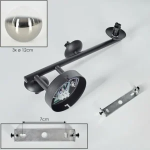 hofstein Chehalis Boule lumineuse, Applique murale 28 cm Chrome, Clair, Fumé, 3 lumières* Lampes Modernes