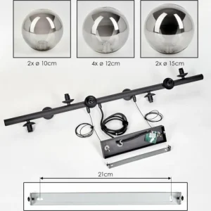 hofstein Chehalis Boule lumineuse, Suspension Fumé, 8 lumières* Lampes Modernes