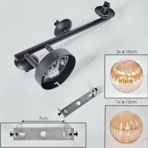 hofstein Chehalis Boule lumineuse, Applique murale Ambre, 3 lumières* Lampes Modernes