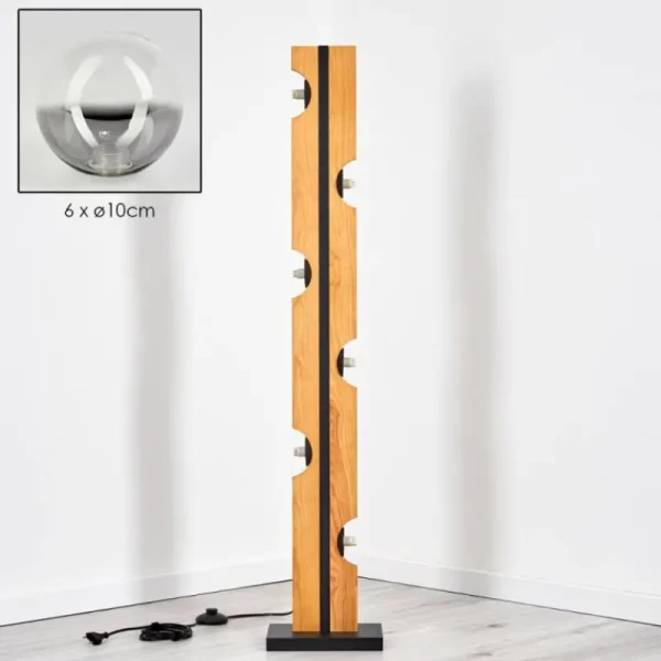 hofstein Chehalis Boule lumineuse, Lampadaire Écru, Noir, 6 lumières* Lampes Modernes