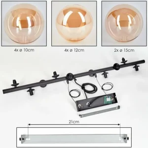 hofstein Chehalis Boule lumineuse, Suspension Ambre, 10 lumières* Lampes En Verre
