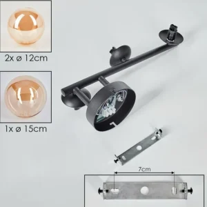 hofstein Chehalis Boule lumineuse, Applique murale Ambre, 3 lumières* Lampes En Verre