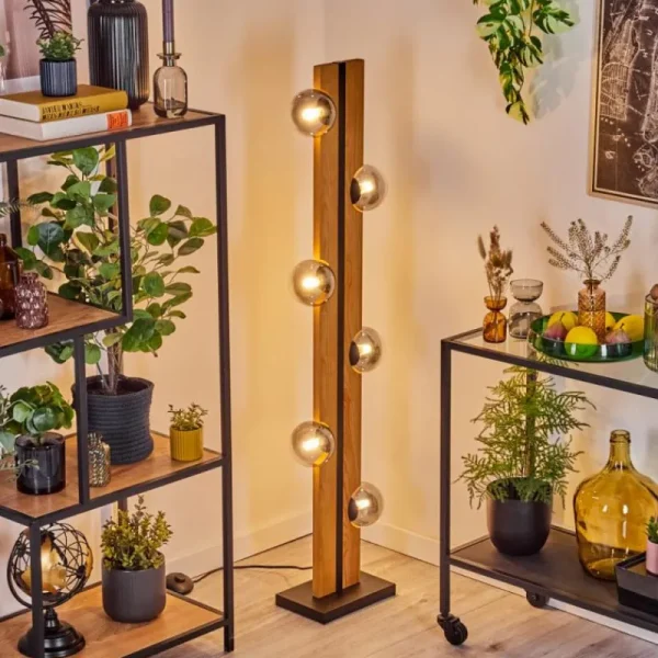 hofstein Chehalis Boule lumineuse, Lampadaire Écru, Noir, 6 lumières* Lampes Modernes