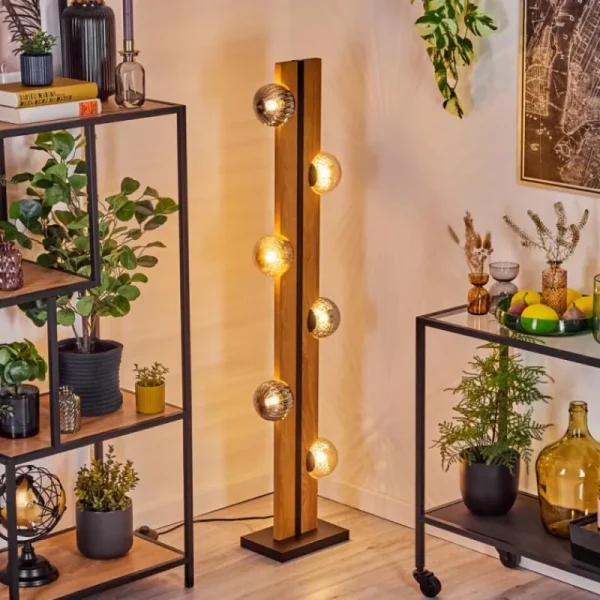 hofstein Chehalis Boule lumineuse, Lampadaire Écru, Noir, 6 lumières* Lampes Modernes