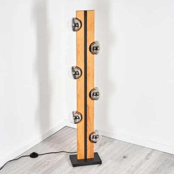 hofstein Chehalis Boule lumineuse, Lampadaire Écru, Noir, 6 lumières* Lampes Modernes