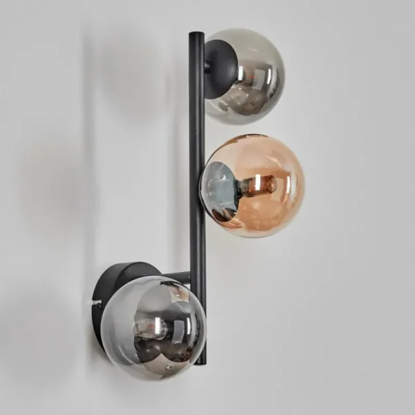 hofstein Chehalis Boule lumineuse, Applique murale 23 cm Ambre, Fumé, 3 lumières* Lampes Modernes
