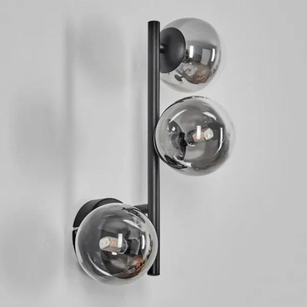 hofstein Chehalis Boule lumineuse, Applique murale 23 cm Chrome, Clair, Fumé, 3 lumières* Lampes Modernes
