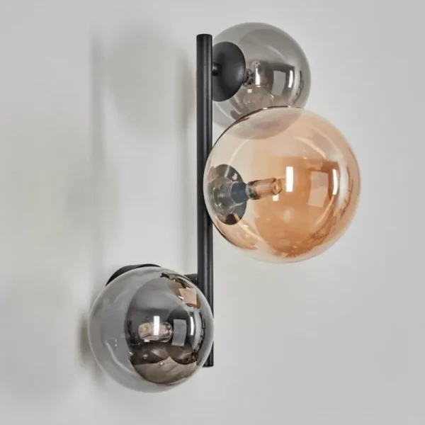 hofstein Chehalis Boule lumineuse, Applique murale Ambre, Fumé, 3 lumières* Lampes Modernes