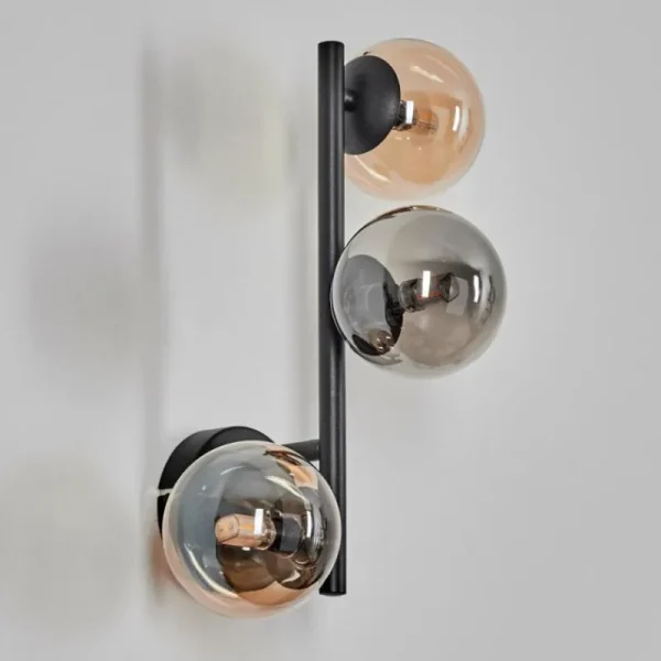 hofstein Chehalis Boule lumineuse, Applique murale Ambre, Fumé, 3 lumières* Lampes Modernes