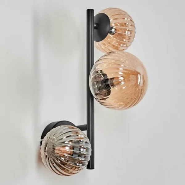 hofstein Chehalis Boule lumineuse, Applique murale Ambre, 3 lumières* Lampes Modernes