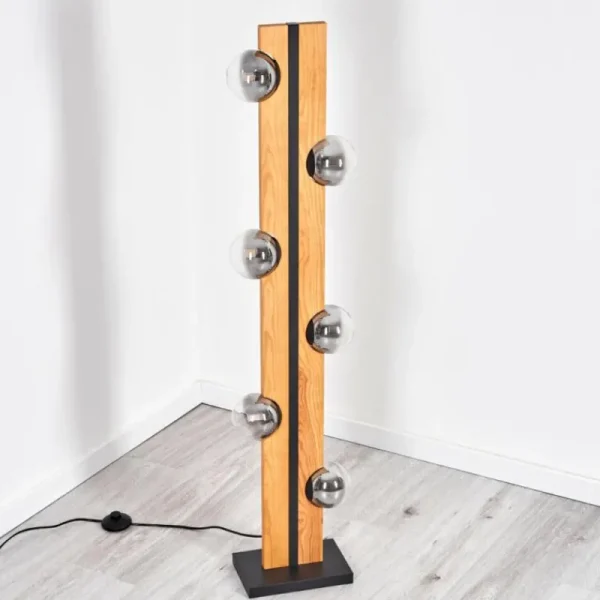 hofstein Chehalis Boule lumineuse, Lampadaire Écru, Noir, 6 lumières* Lampes Modernes