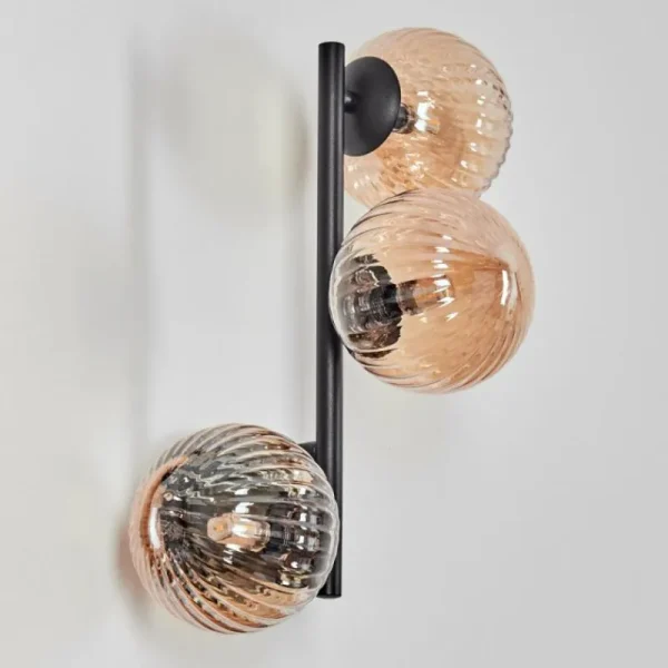 hofstein Chehalis Boule lumineuse, Applique murale Ambre, 3 lumières* Lampes Modernes
