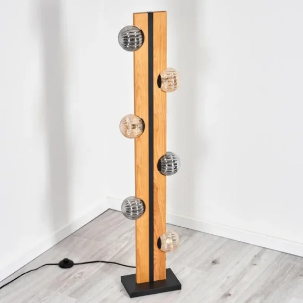hofstein Chehalis Boule lumineuse, Lampadaire Écru, Noir, 6 lumières* Lampes Modernes