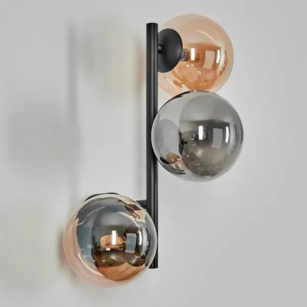 hofstein Chehalis Boule lumineuse Ambre, 3 lumières* Lampes En Verre