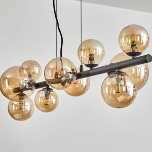 hofstein Chehalis Boule lumineuse, Suspension Ambre, 10 lumières* Lampes En Verre