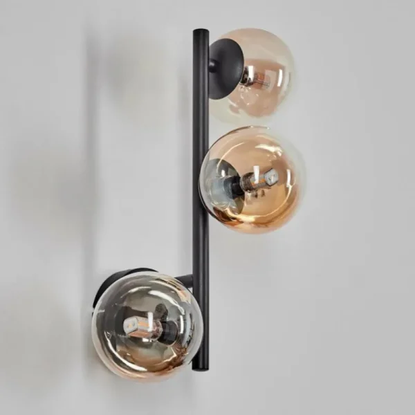 hofstein Chehalis Boule lumineuse, Applique murale Ambre, Clair, 3 lumières* Lampes En Verre